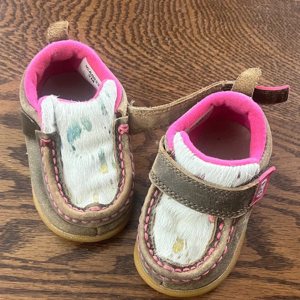 Twisted X Kids Moccasins Brown, Pink, White
